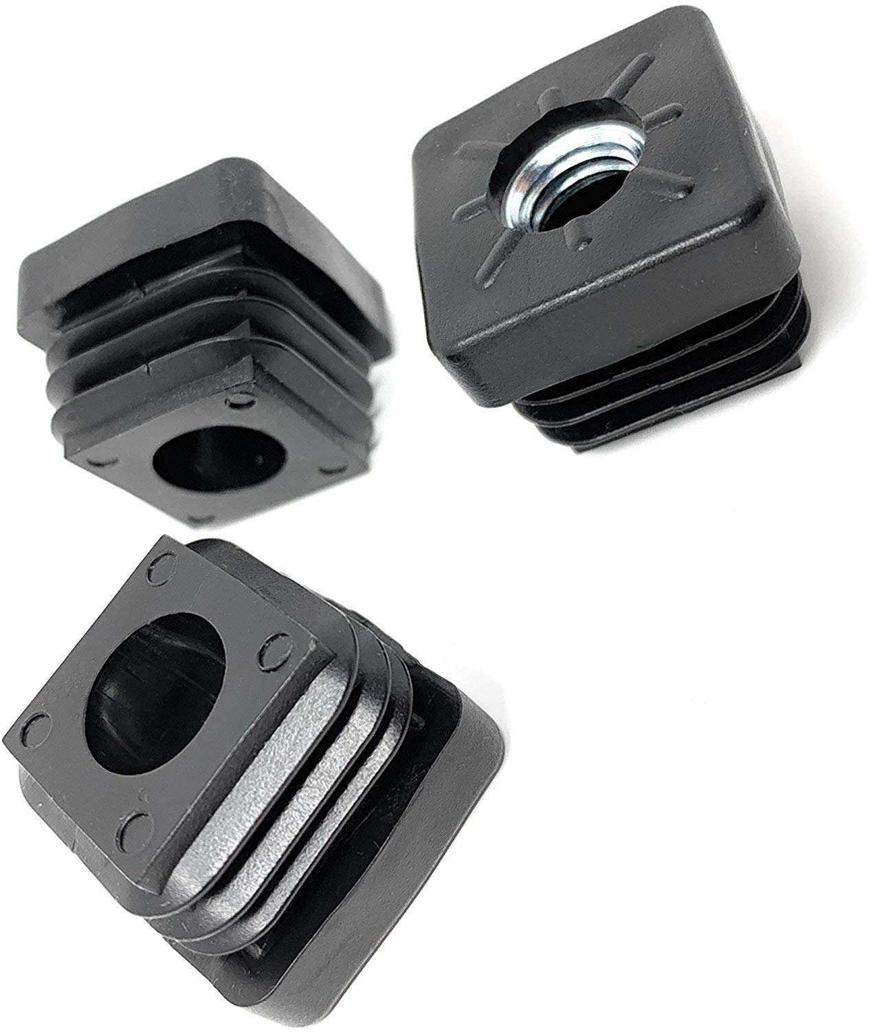 Design61 10x Gewindestopfen Vierkantrohrstopfen 30x30 mm 2,0 mm mit M10 Innengewinde