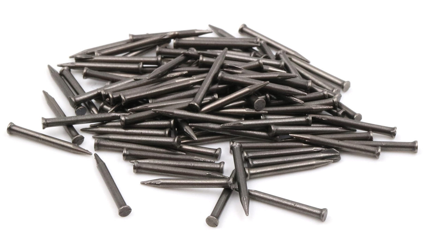 Design61 100x clous en acier, clous pour plinthes, clou 1,5 x 20 mm, tête plate, tête fraisée, BLANK