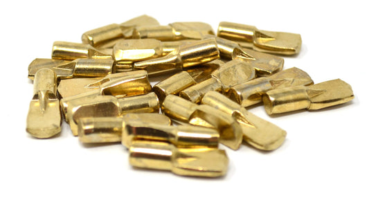 Supports d'étagère Design61 5 mm Supports d'étagère pour étagères en acier en forme de cuillère Acier plaqué laiton 20 pièces