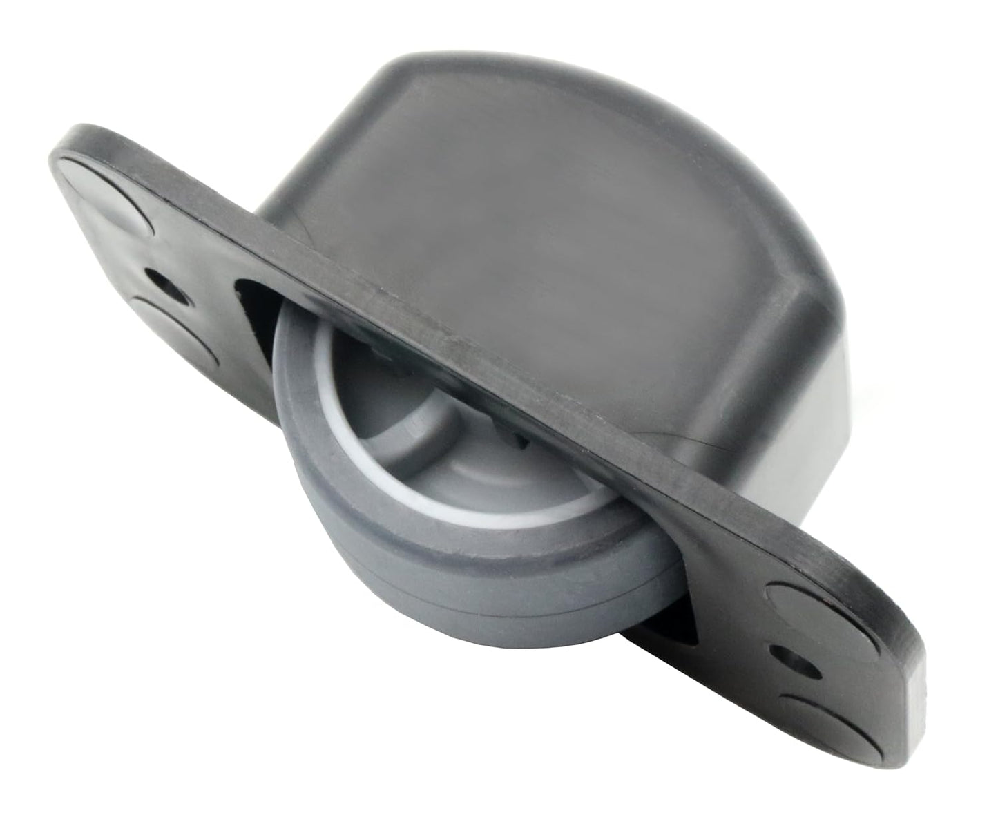 Design61 Bettkastenrolle mit Kunststoffgehäuse schwarz Stahlachse Ø 8mm mit weicher Lauffläche grau Ø 40mm