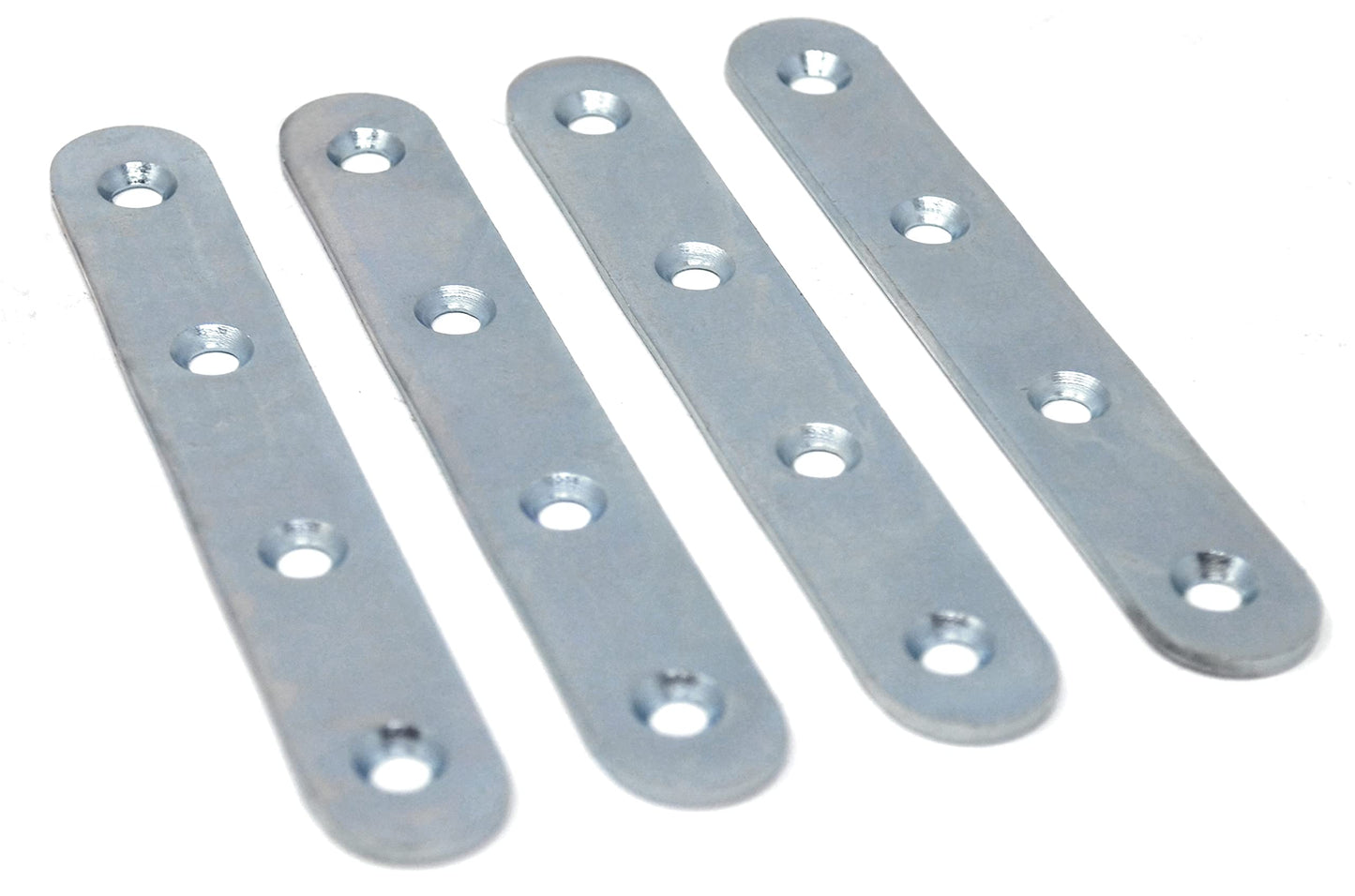 Design61 Set of 4 flat connectors, perforated plate, fixing plate, metal connector, wood connector, connecting plate 120mm