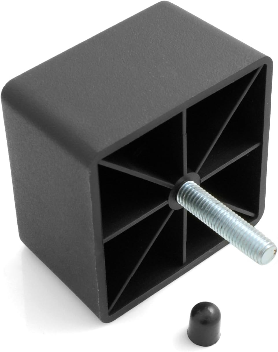 Design61 4er Set Sofa Füße Kunststoff Möbelgleiter Möbeluntersetzer Sofa Sessel zum Anschrauben Kunststoff Möbelgleiter in Schwarz