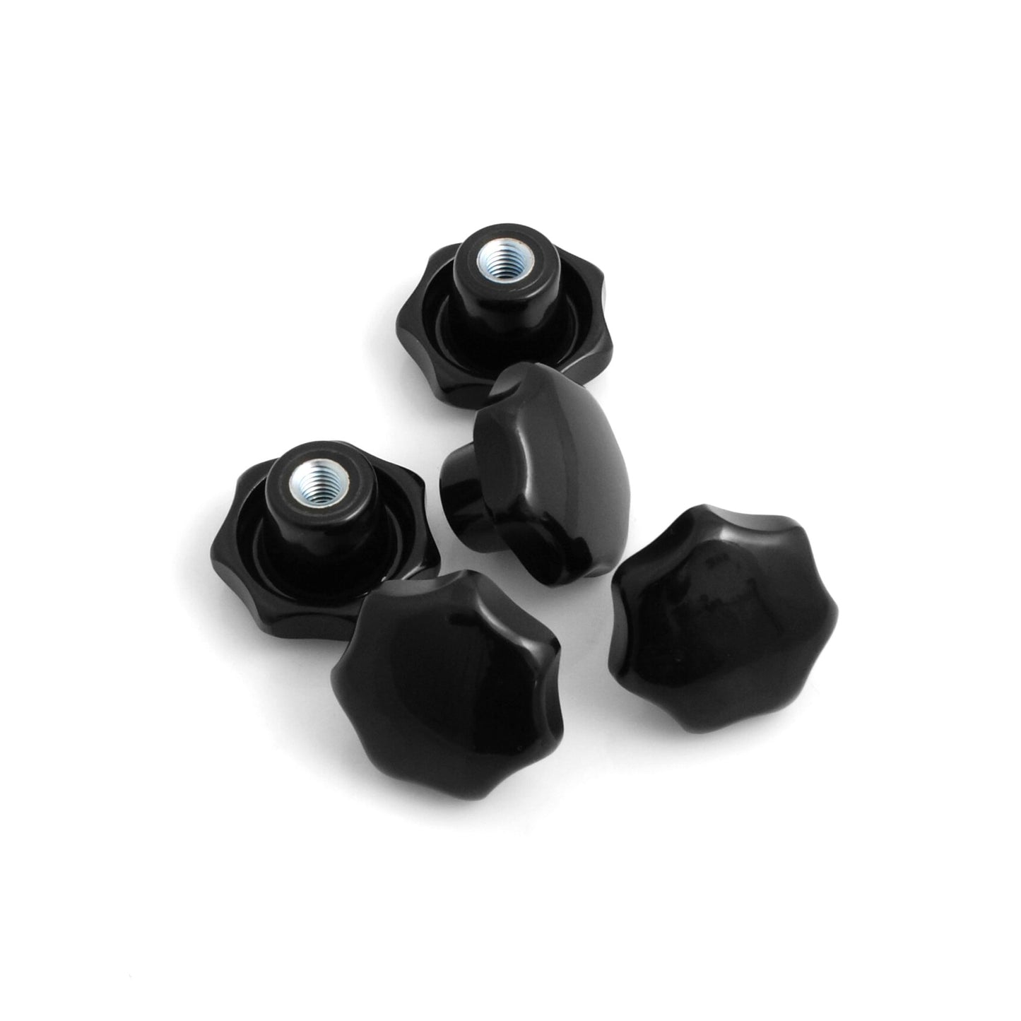 Design61 5x star grip star grip nut nut M8 Ø 40 mm steel thread black (DIN 6336 K/Duroplast)