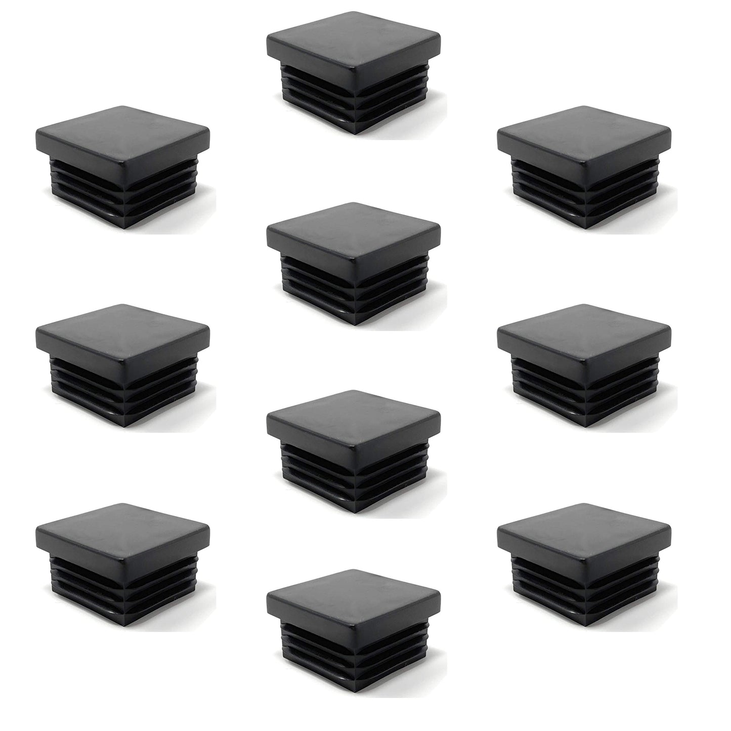 Design61 10x Vierkant Rohrstopfen 40x40mm mit Lamellen für Innenmaß 36-37mm