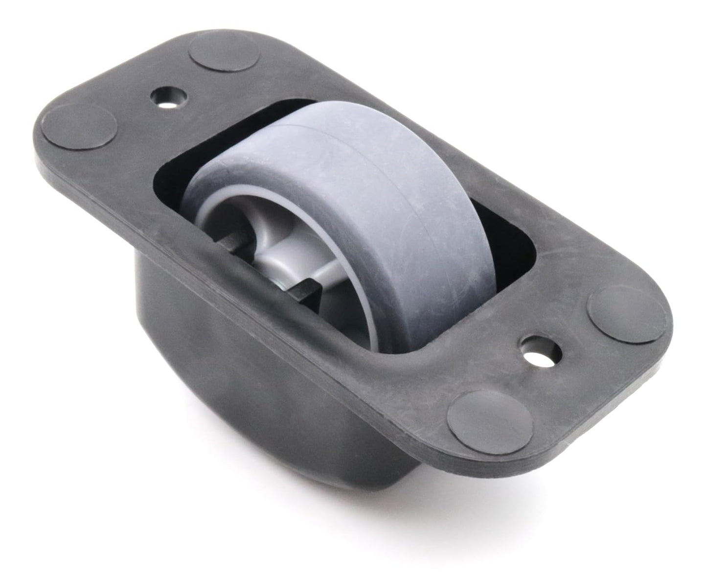 Design61 Bettkastenrolle mit Kunststoffgehäuse schwarz Stahlachse Ø 8mm mit weicher Lauffläche grau Ø 40mm
