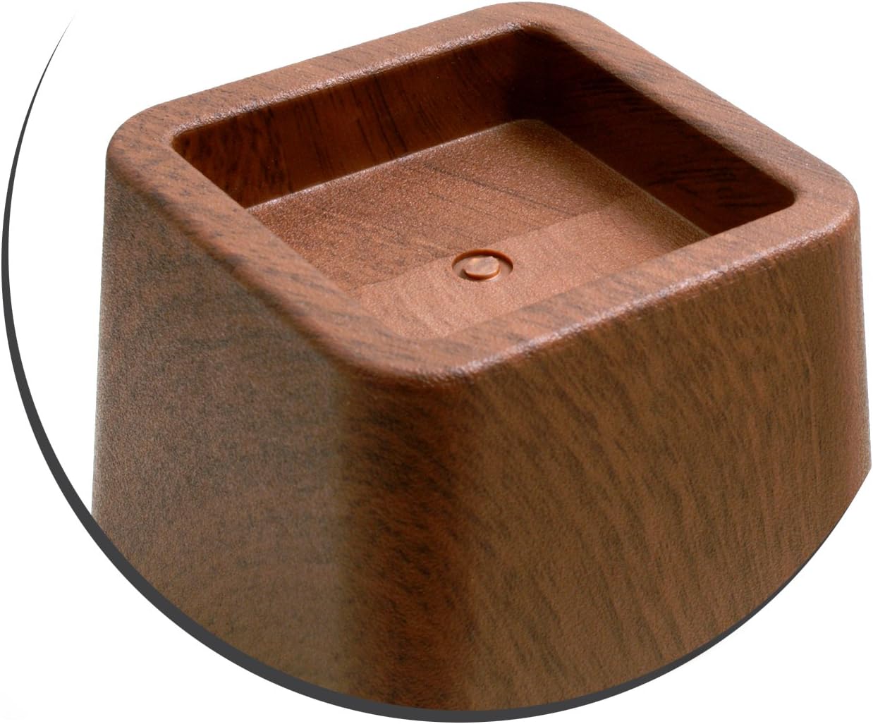 Design61 Bett Erhöhung Holz-Look Möbelerhöher Betterhöher Betterhöhung Möbelerhöhung Elefantenfuß (4 hohe + 4 Kurze) für Füße bis 73x73 mm