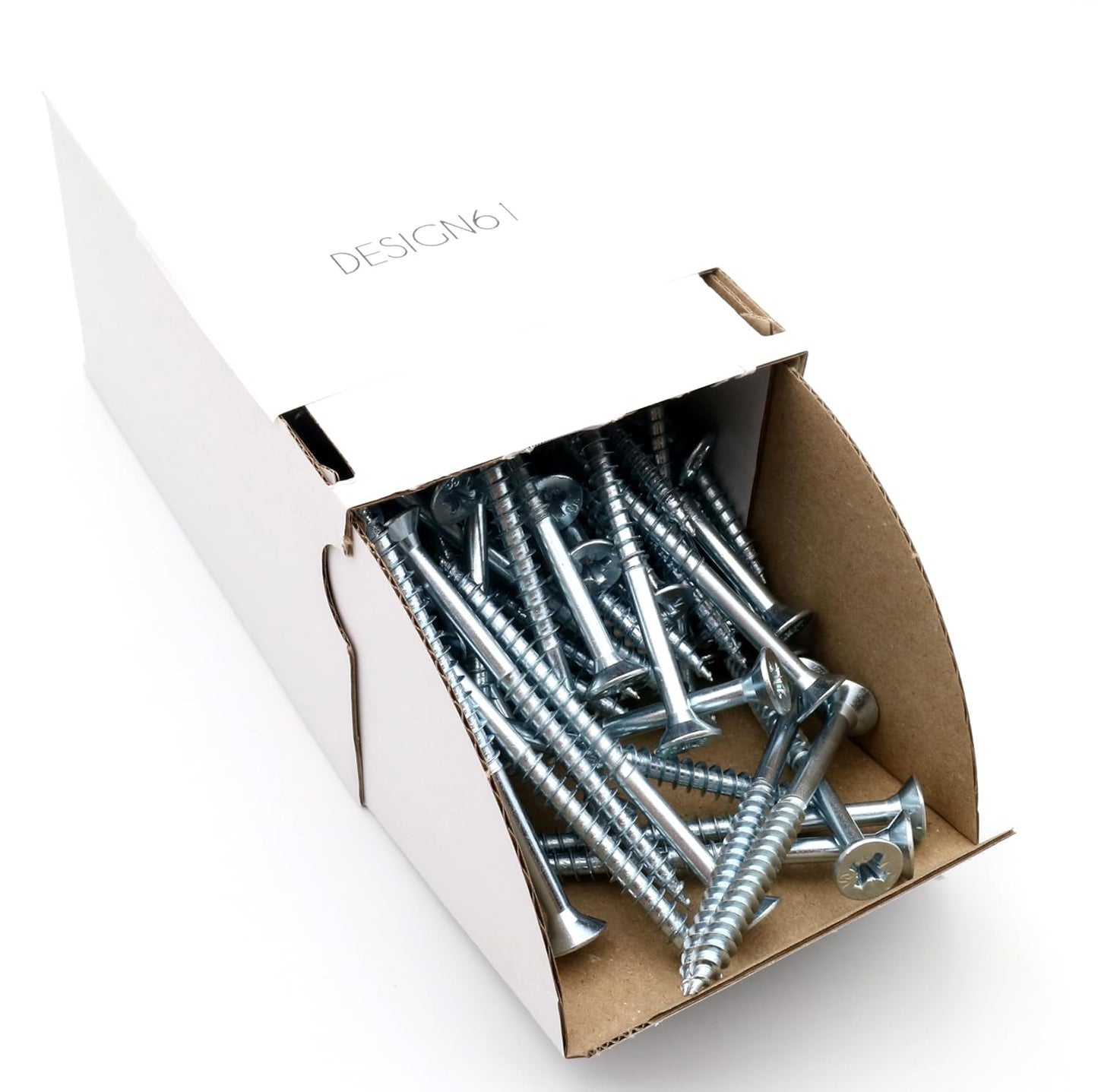 Design61 100x Holzschrauben Spanplattenschrauben Senkkopf 6x60mm PZ-Antrieb Vollgewinde für Innen & Außen geeignet für Holz Spanplatte MDF Hartholz Schrauben für Dübel Stein Beton