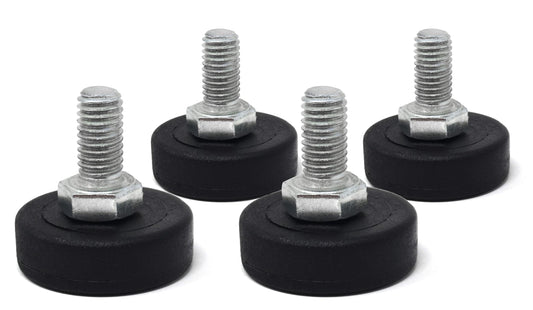 Design61 4x vis de réglage avec vis de réglage mobile M8 x 20 mm vis de réglage galvanisée base en plastique Ø 30 mm