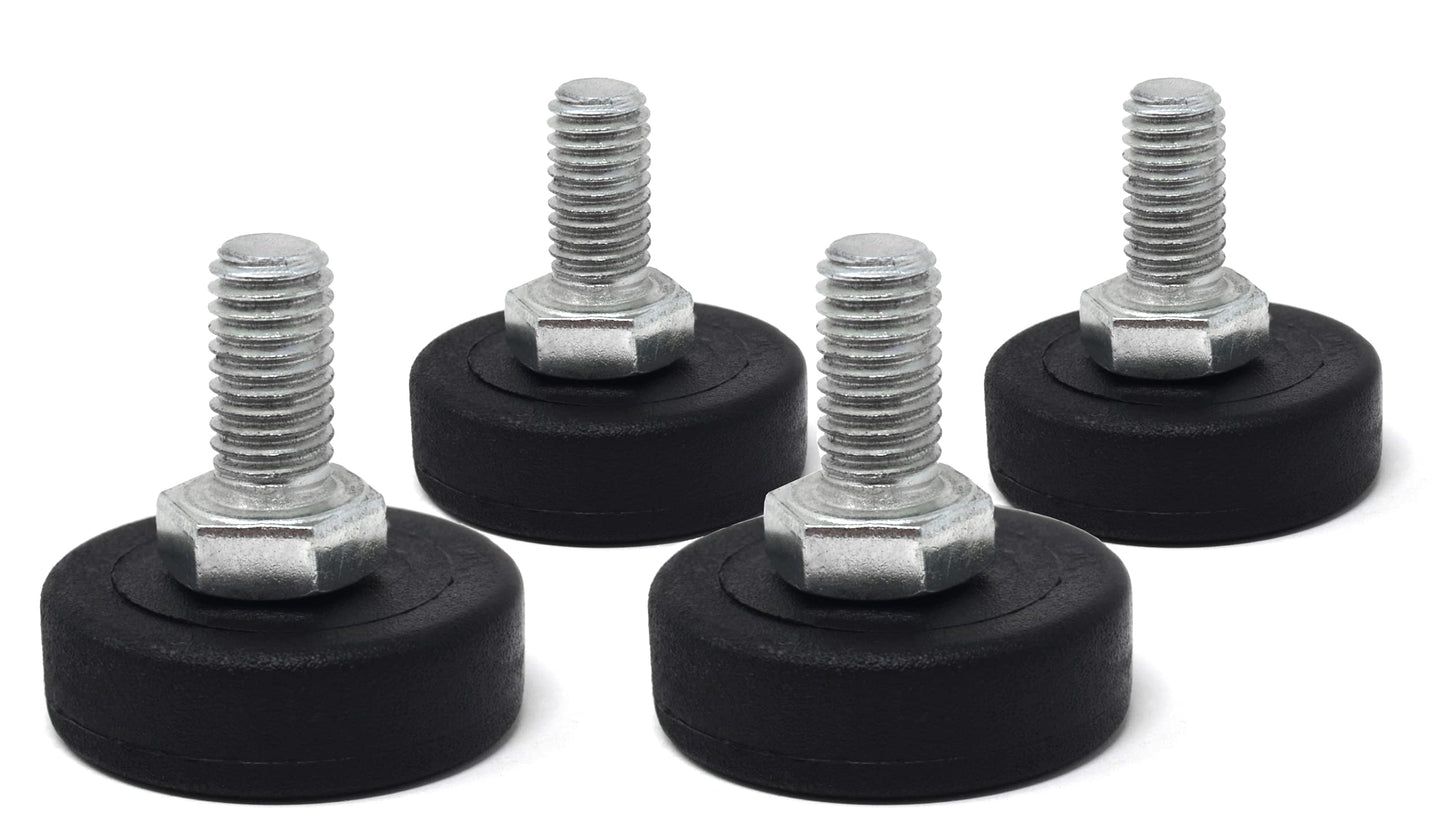 Design61 4x vis de réglage avec vis de réglage mobile M8 x 30 mm vis de réglage galvanisée base en plastique Ø 30 mm