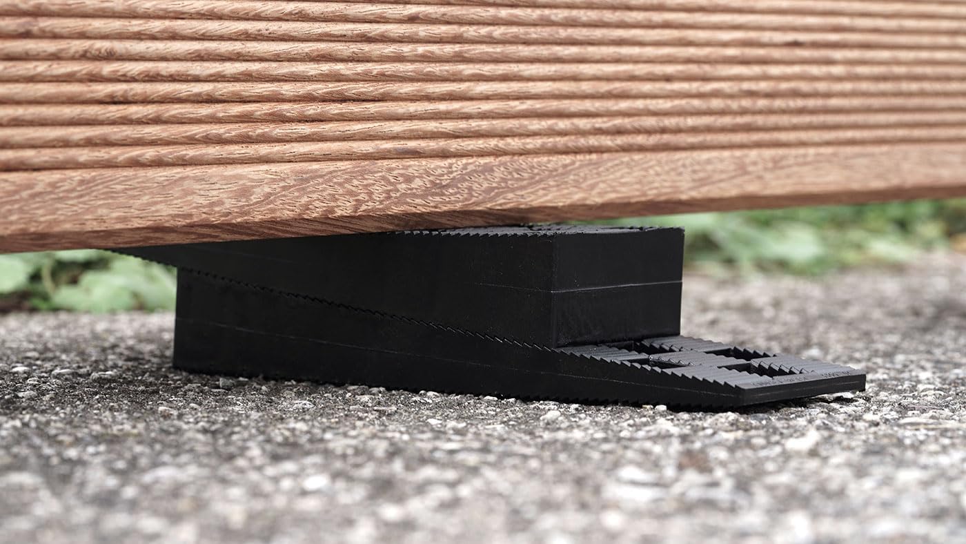 Design61 4Stück Justierkeile für Terrassen Unterkonstruktionen für Holz Aluminium Witterungsbeständig Robust und Wiederverwendbar Ideal für Terrassenbau und Unterleger 26-40 mm