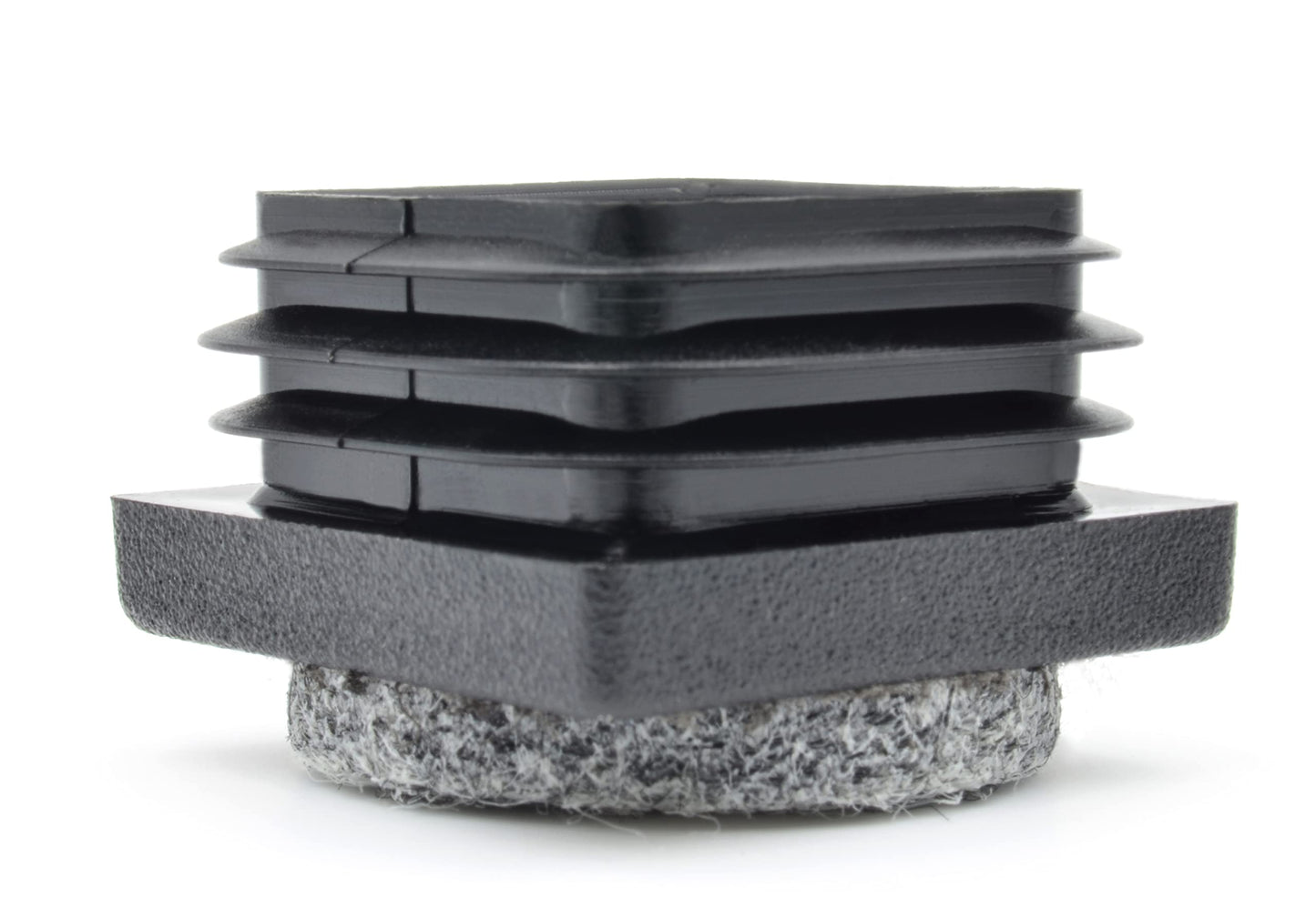 Design61 4x slatted plugs with felt 30x30 mm for square tubes for inner dimensions 25-28 mm