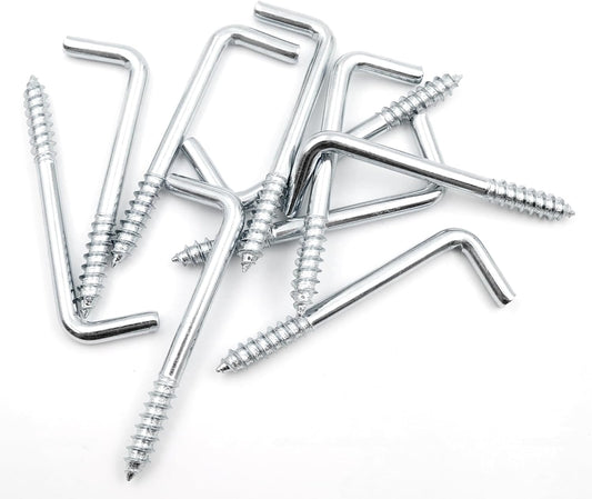 Design61 10x Gerade Schraubhaken Konsolhaken Stahlhaken Wandhaken mit Gewinde Einschraubhaken für Wand & Decke Haken zur Befestigung von Seilen Ketten Pflanzen Lampen (50 x 5mm, 10, stück)