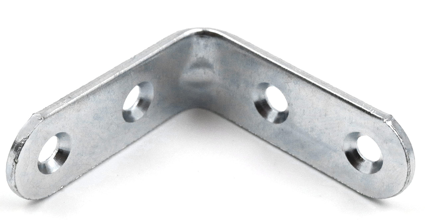 Design61 Set of 4 Angle Connectors Wood Connectors Perforated Plate Angle Corner Angle Steel Galvanized 42mm x 42mm