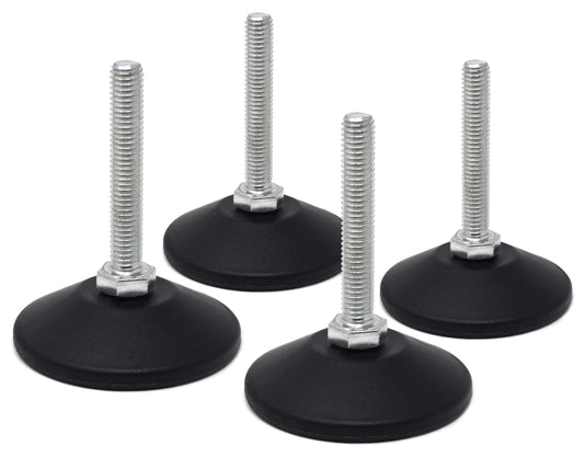 Design61 4x vis de réglage avec vis de réglage fixe M10 x 50 mm plaque de vis de réglage galvanisée Ø 55 mm