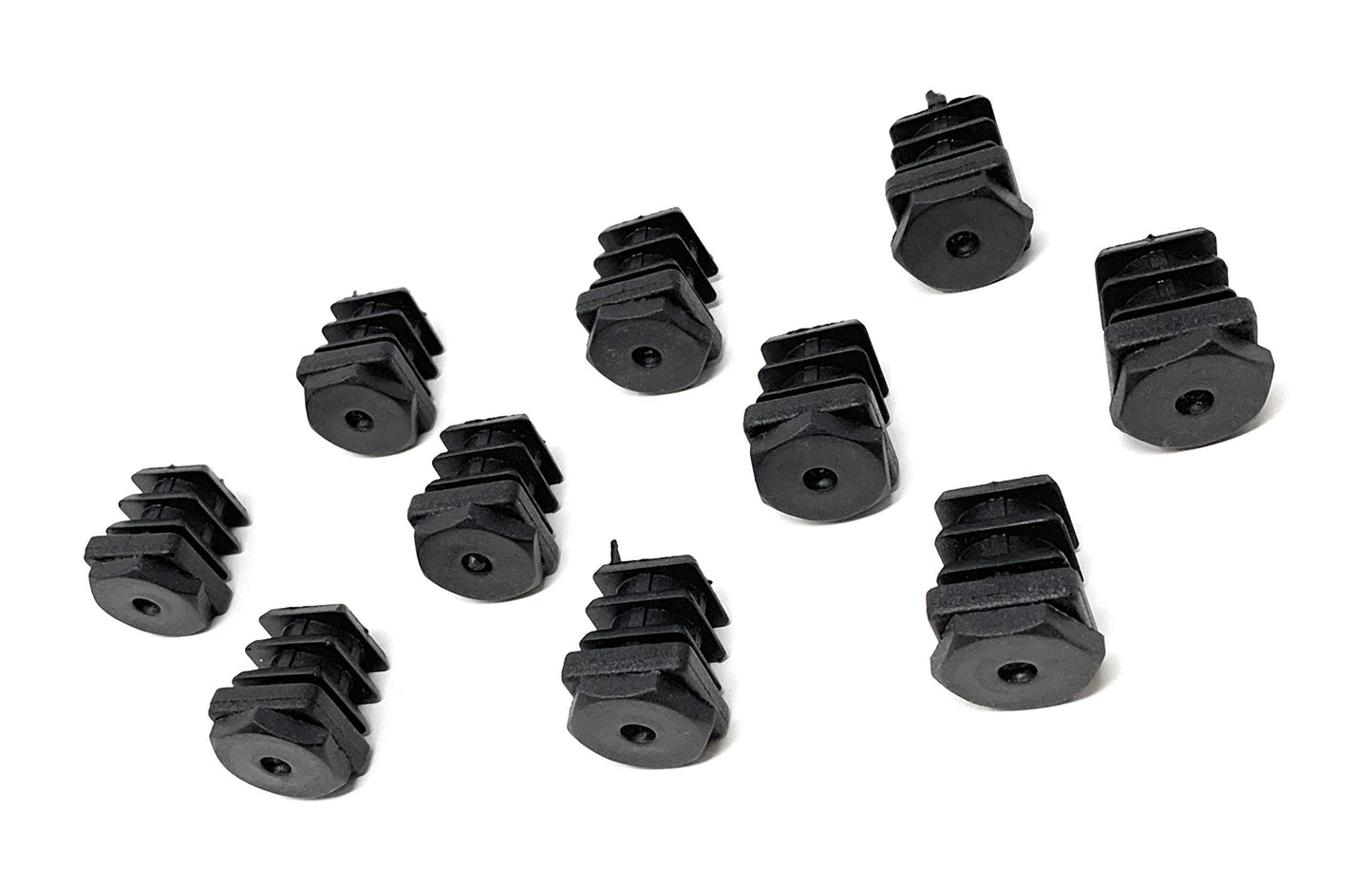 Design61 10x Vierkant Rohrstopfen Justierstopfen 20 x 20 mm mit Lamellen