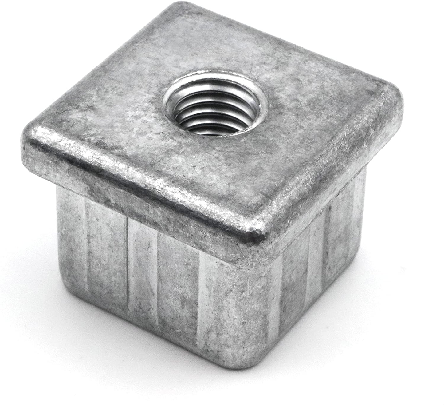 Design61 4x threaded plugs adjusting plugs for square tubes made of zinc die-cast 25x25 mm x 2mm with M10 internal thread