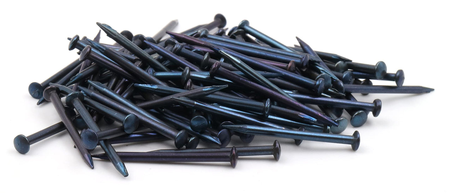 Design61 100x steel pins steel nails skirting board pins nail 2.0 x 20 mm lens head BLUE