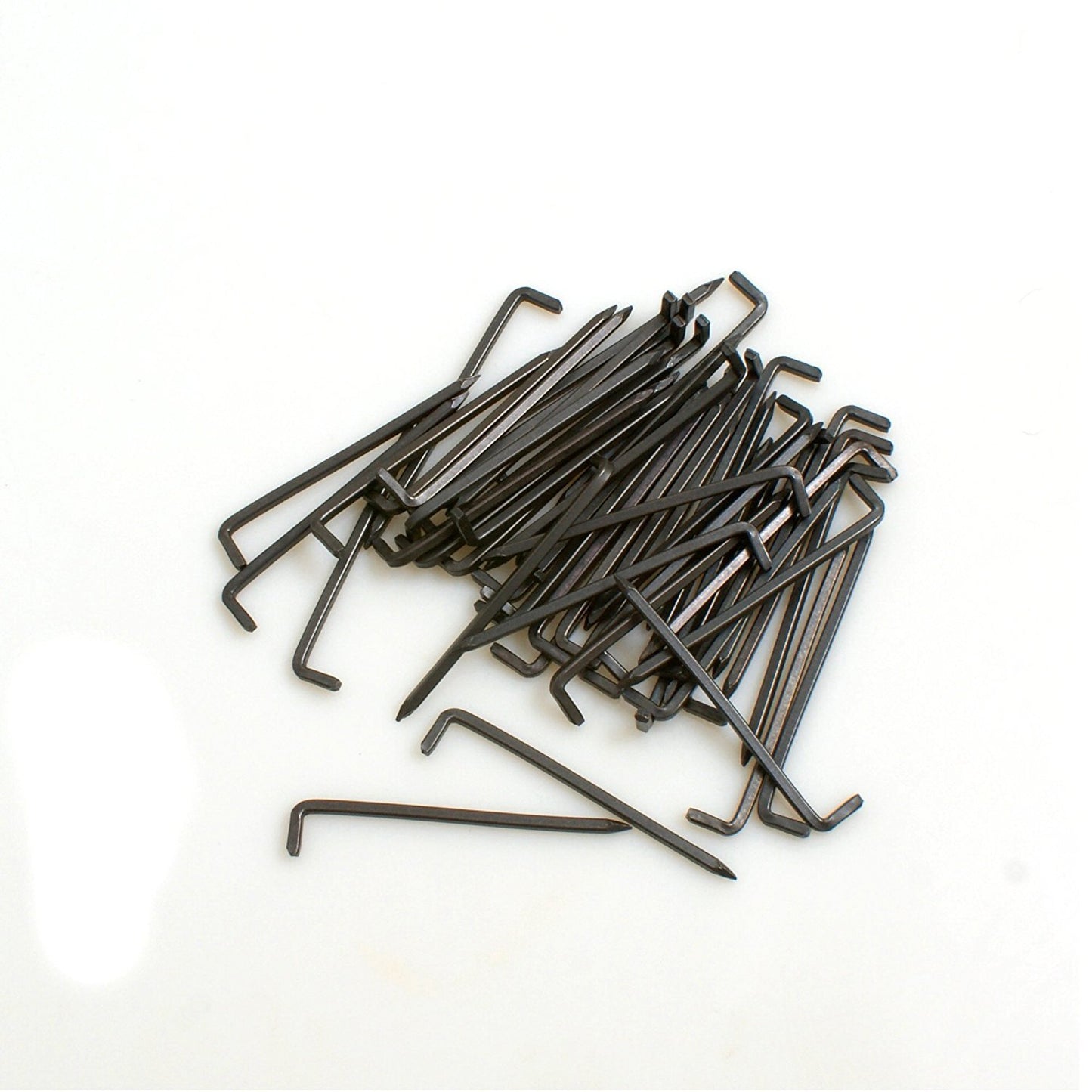 Design61 50x Konsolhaken Stahlhaken Vierkantdraht Ø 2,5 x L 40 mm aus Eisen