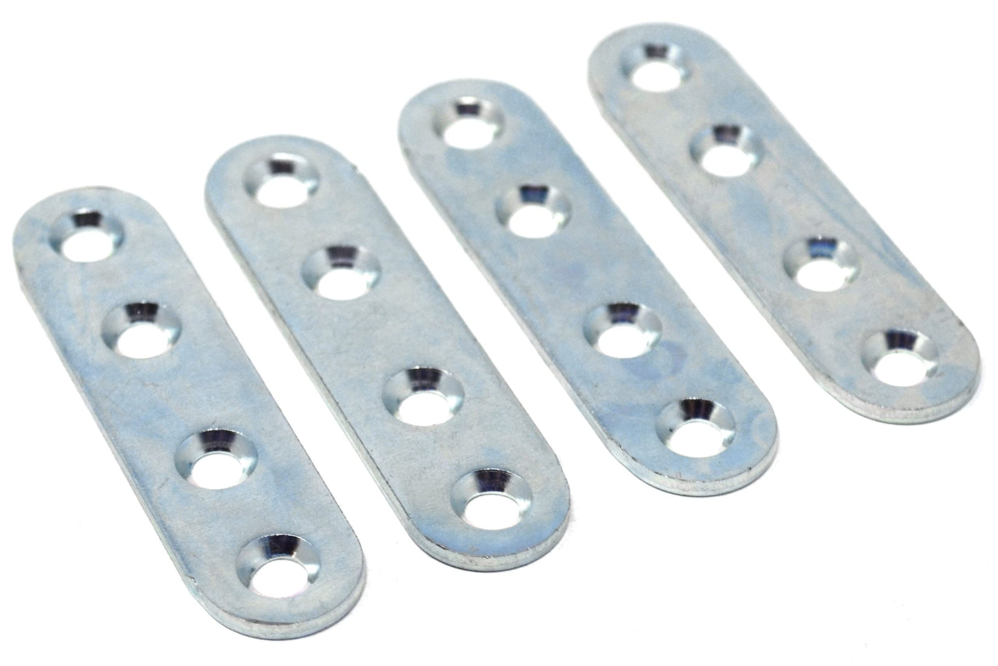 Design61 Set of 4 flat connectors, perforated plate, fixing plate, metal connector, wood connector, connecting plate 60mm