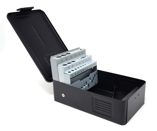 Design61 metal cassette for 25 twist drills size 1.0-13 x 0.5 mm EMPTY in black