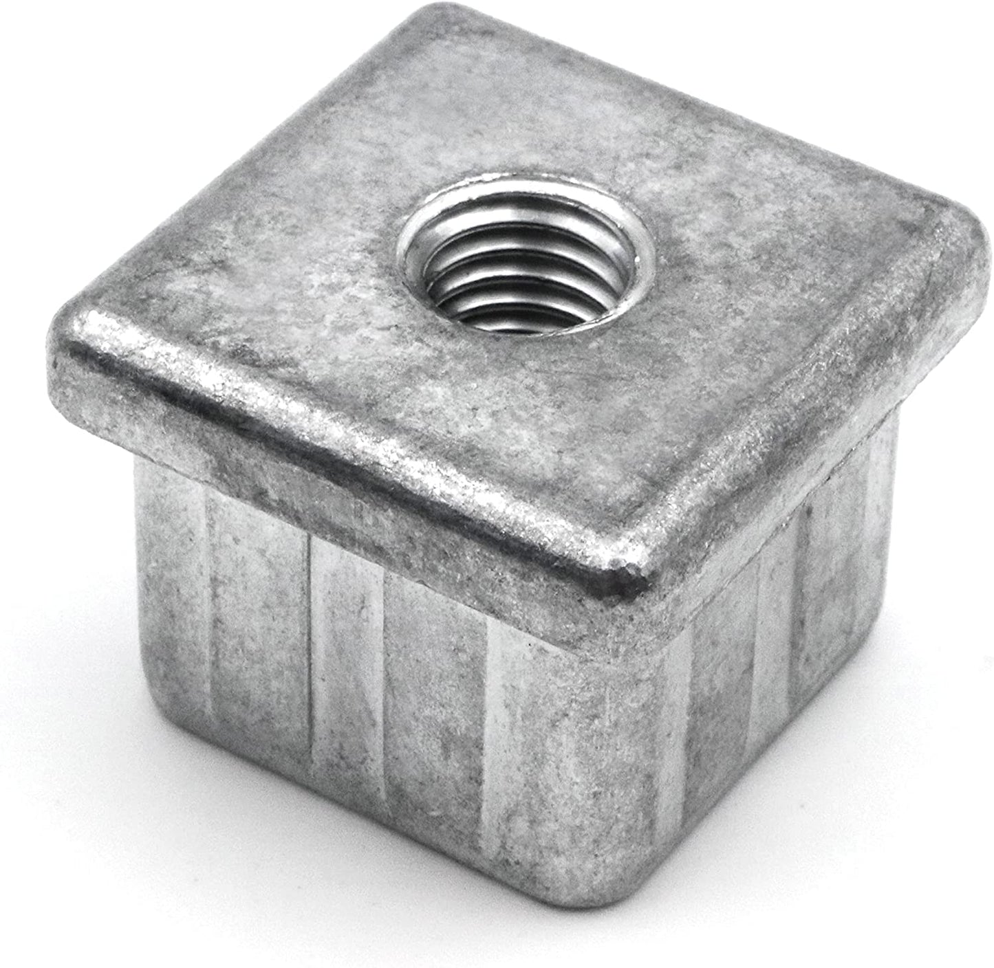 Design61 4X threaded plugs adjusting plugs for square tubes made of zinc die-cast 40x40 mm x 2.5 mm with M10 internal thread