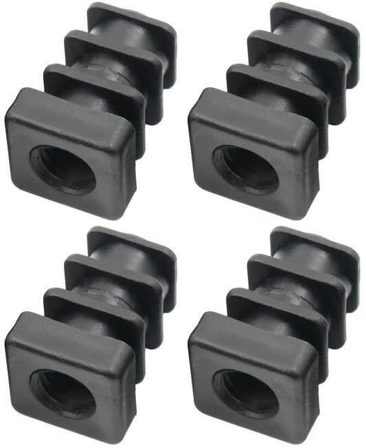 Design61 4X bouchons filetés bouchons de réglage pour tubes carrés avec filetage en plastique injecté 15x15 mm 1-1,5 mm avec filetage intérieur M8