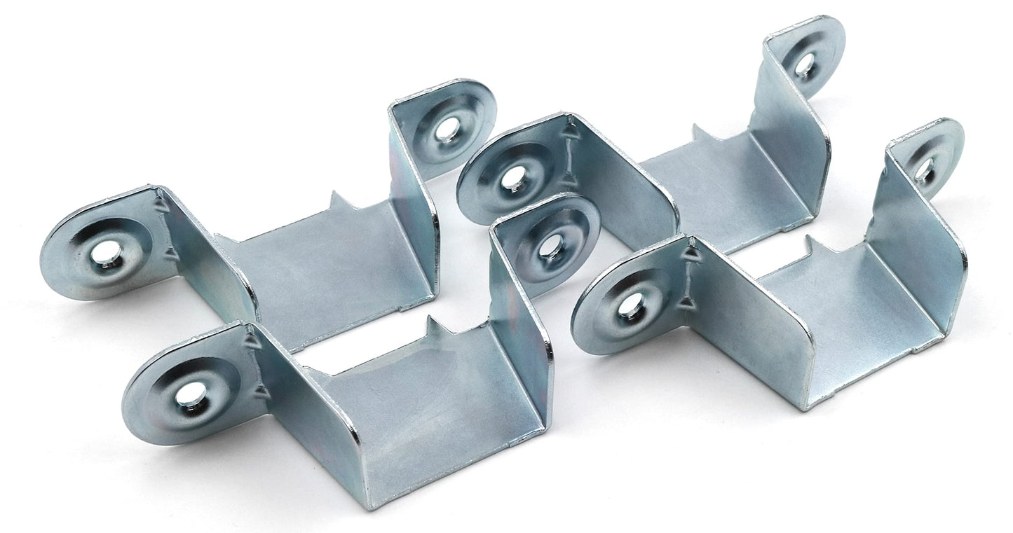 Design61 Set of 4 bed base connectors for single and double beds Base thickness 35mm for screwing Galvanized steel