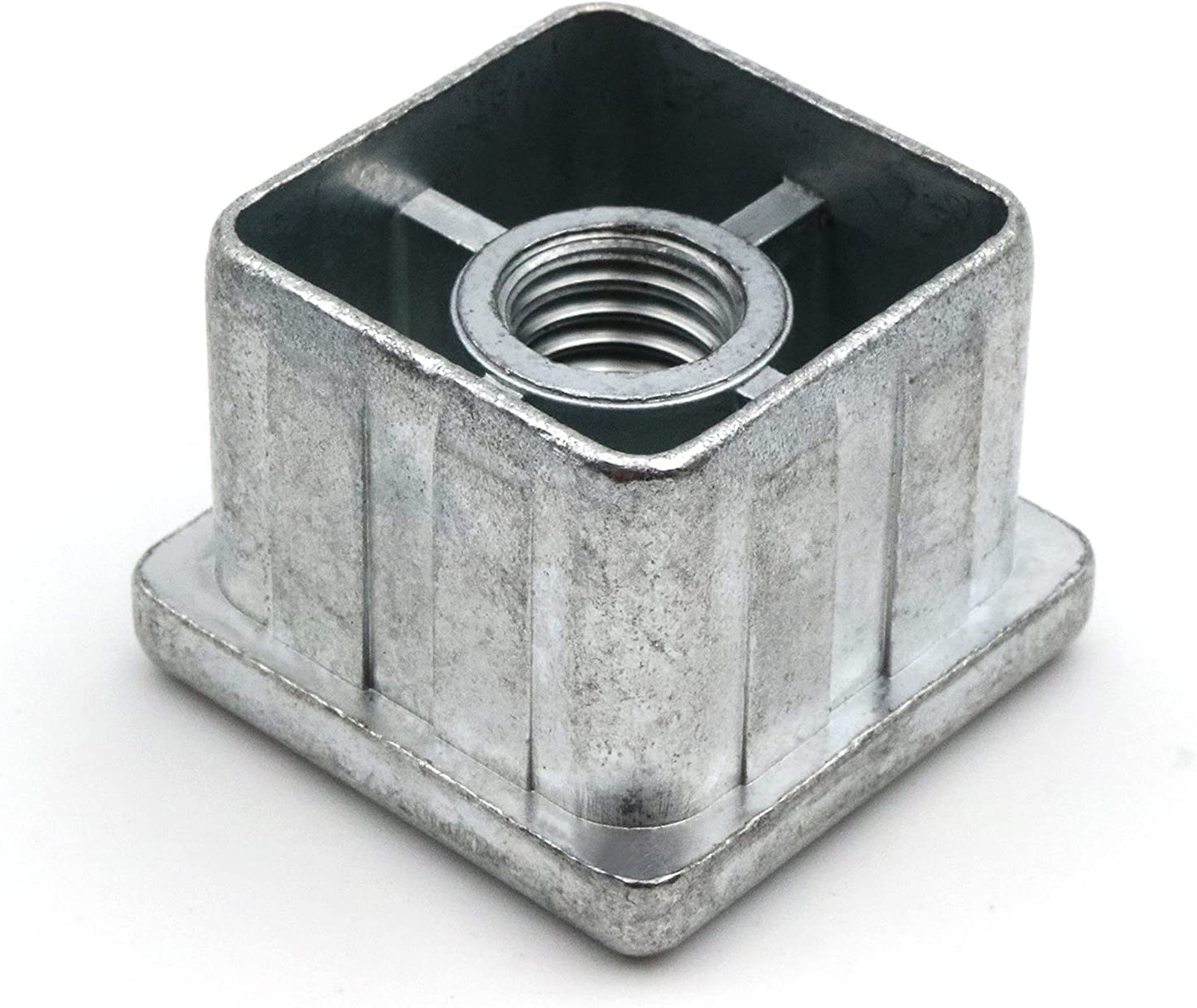 Design61 4X threaded plugs adjusting plugs for square tubes made of zinc die-cast 40x40 mm x 2.5 mm with M10 internal thread