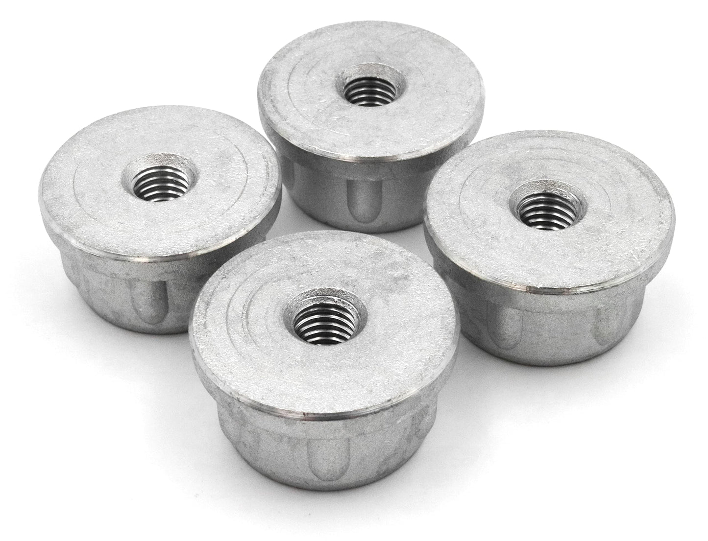 Design61 4x threaded plugs adjusting plugs for round tubes made of zinc die-cast Ø 38 mm wall thickness 2 mm with M10x18 internal thread