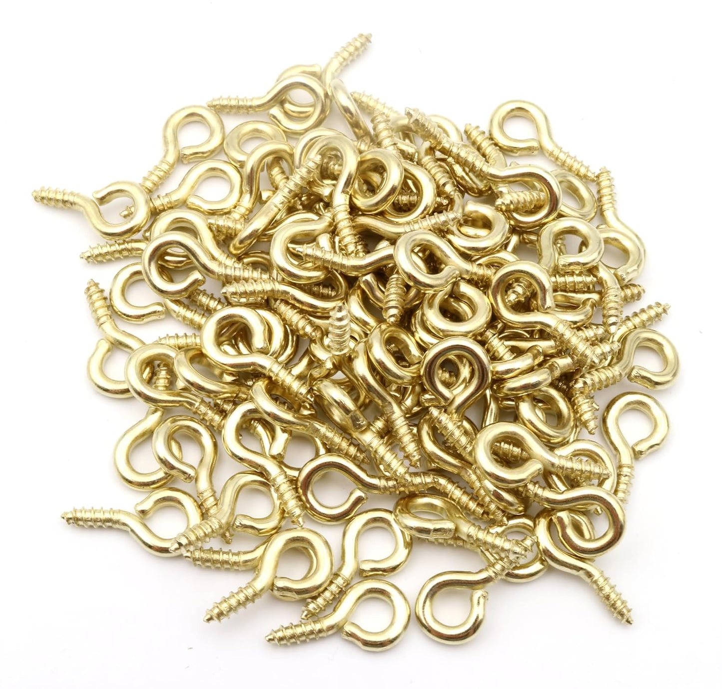 Design61 100x Ringschrauben Ösenschraube 19x9mm mit Holzgewinde Schraubhaken Wandhaken Vermessingt für Wand & Decke Haken zur Befestigung von Seilen Ketten Pflanzen Lampen