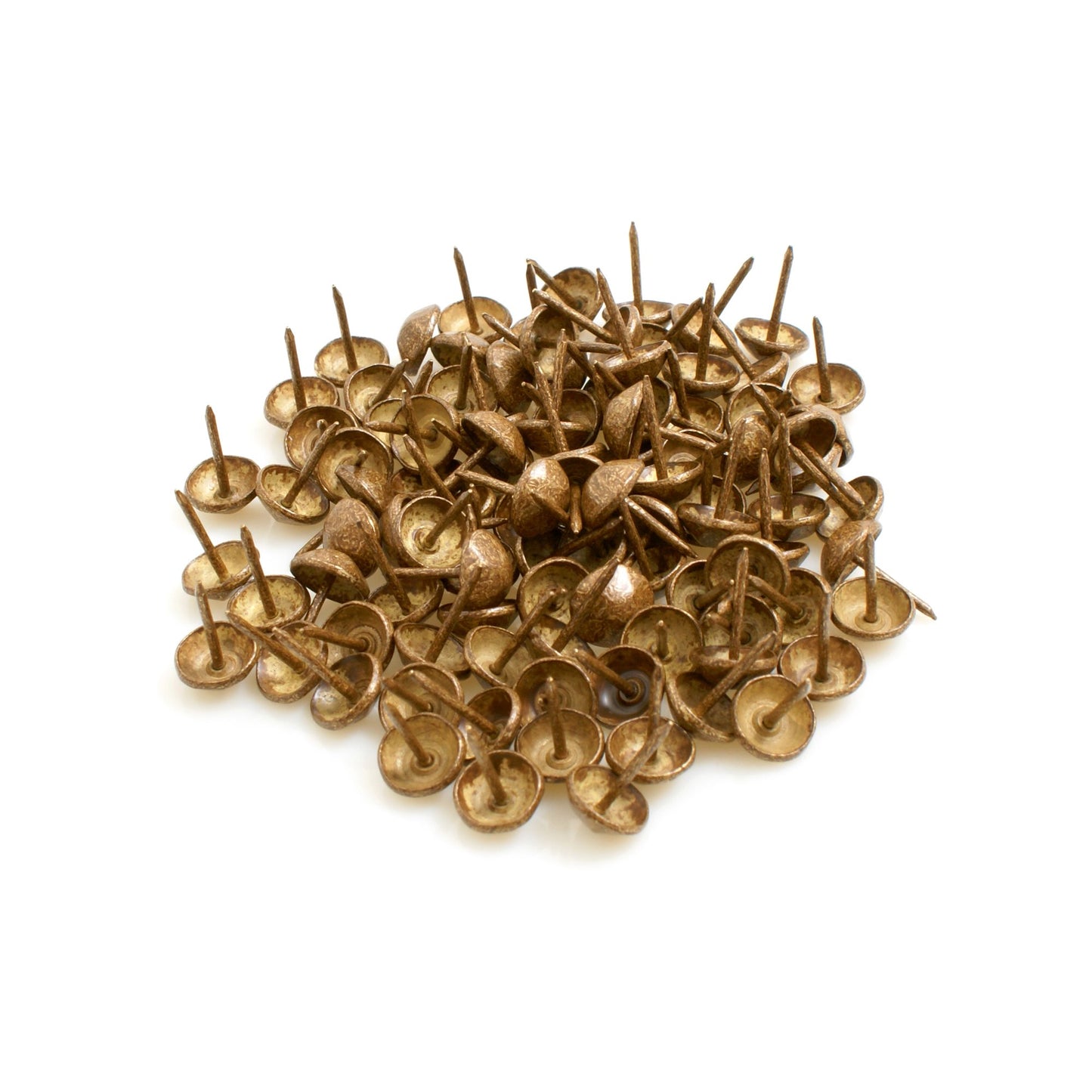 Design61 Decorative Nails Pack of 100 Upholstery Nails Furniture Nails 11 x 13 mm Retro Old Gold Spotted