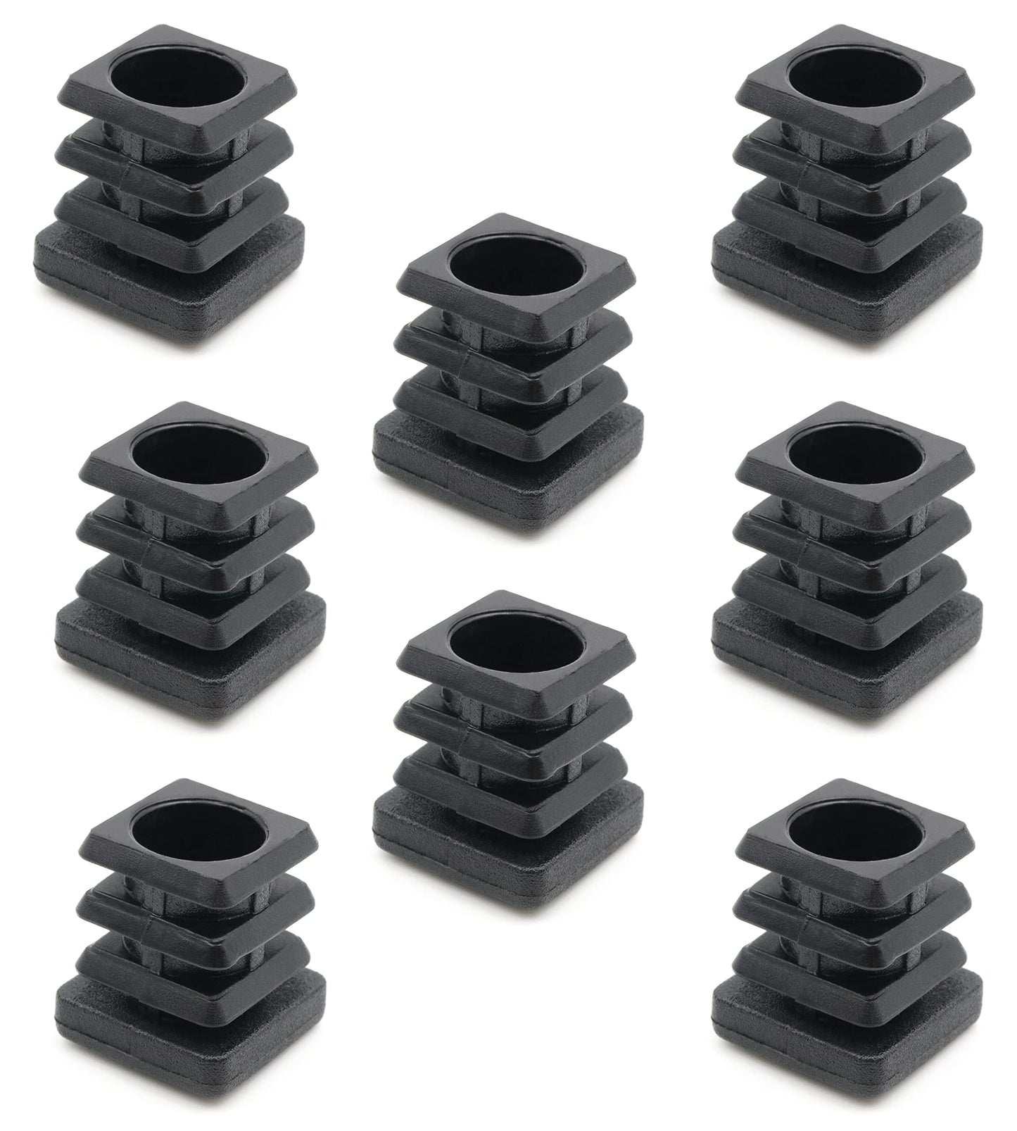 Design61 8x Gewindestopfen Justierstopfen Fußkappen Einsteckbuchse für Quadratrohre 22x22 mm mit M8 Innengewinde Traglast bis 200Kg für Wandstärke 1,5-2 mm