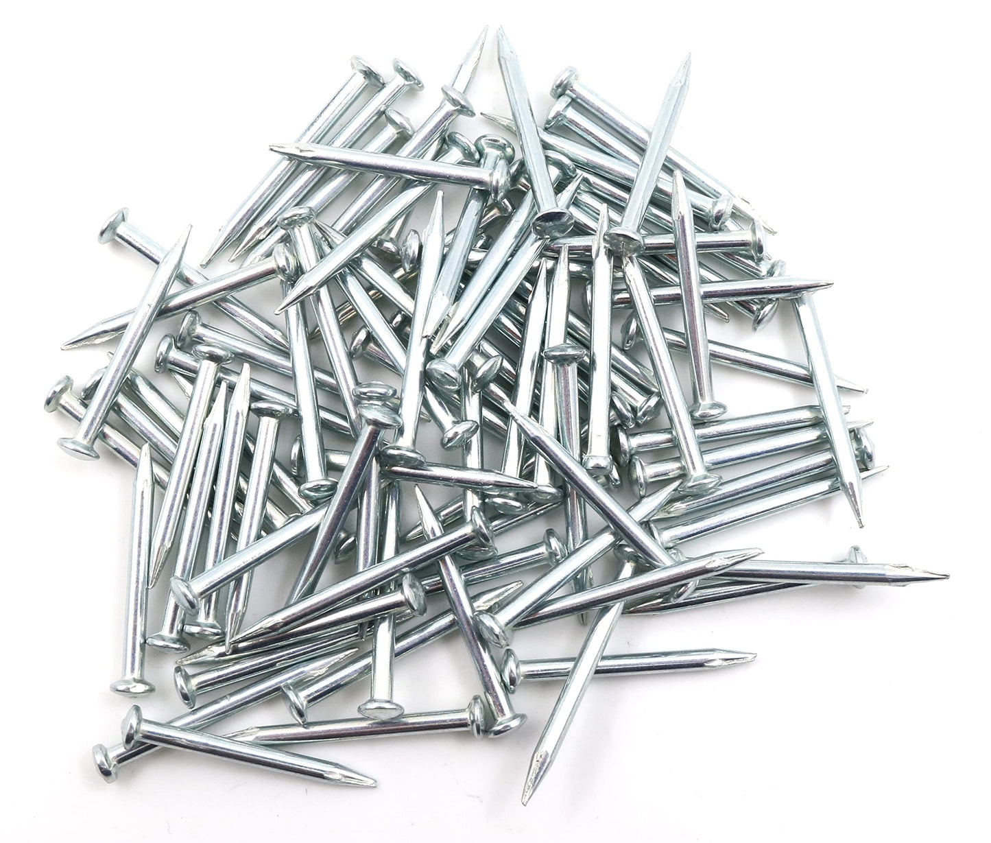 Design61 100x Steel Pins Steel Nails Skirting Board Pins Nail 2 x 25 mm Lens Head Galvanized