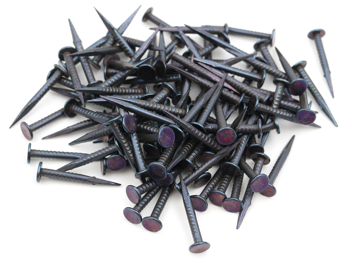Design61 100x Kammzwecken Feingeschnittene Stahl Nägel 2,0 x 20 mm extra spitz Blau