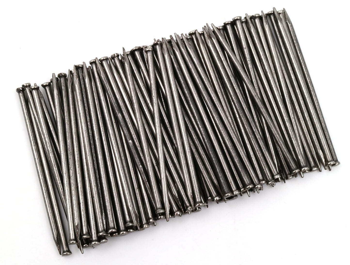 Design61 100x clous en acier, clous pour plinthes, clou 1,5 x 35 mm, tête plate, tête fraisée, BLANK