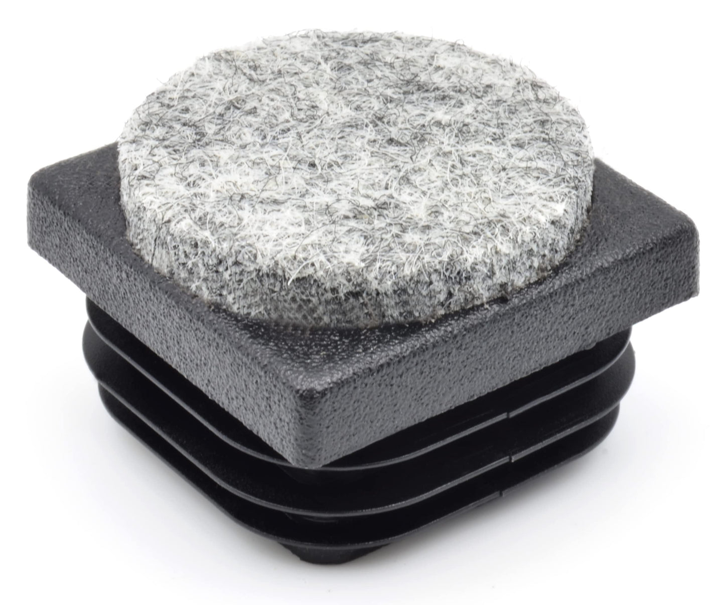 Design61 4x slatted plugs with felt 30x30 mm for square tubes for inner dimensions 25-28 mm