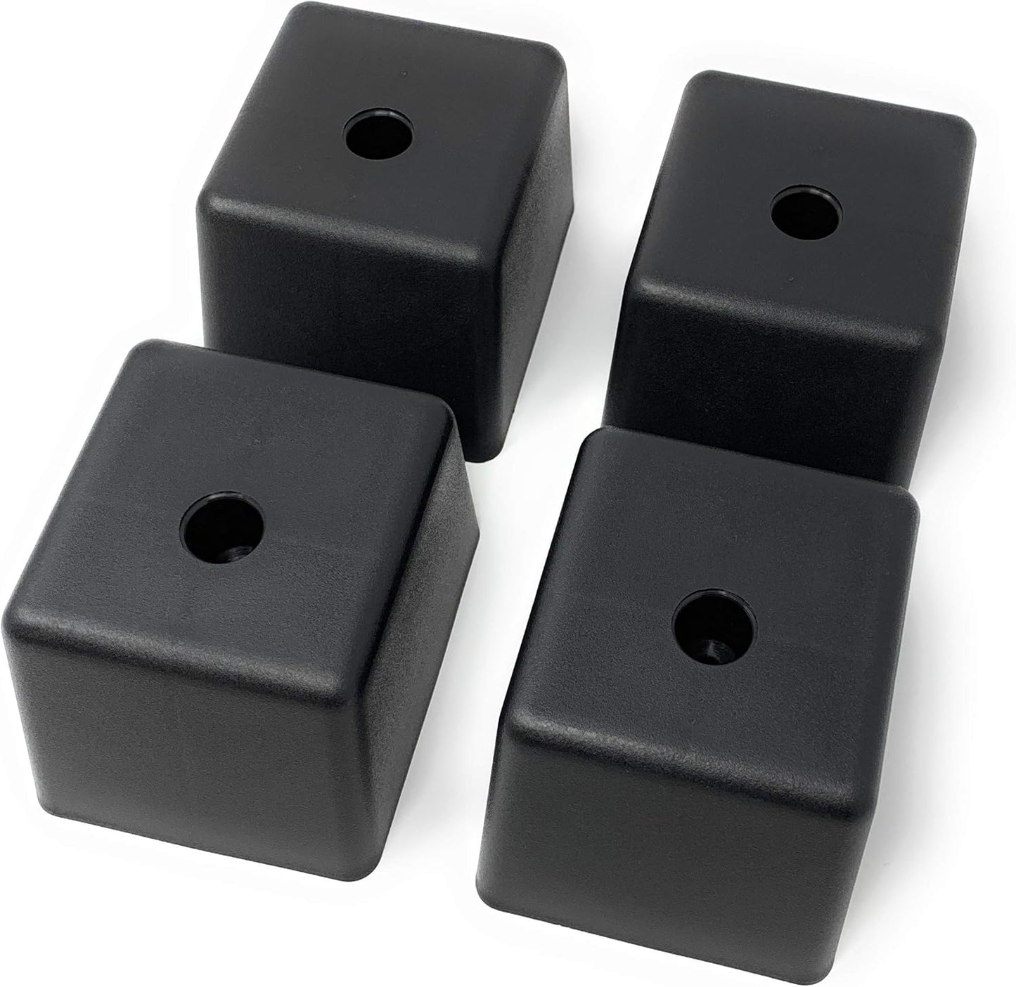 Design61 4er Set Sofa Füße Kunststoff Möbelgleiter Möbeluntersetzer Sofa Sessel zum Anschrauben Kunststoff Möbelgleiter Eckig in Schwarz