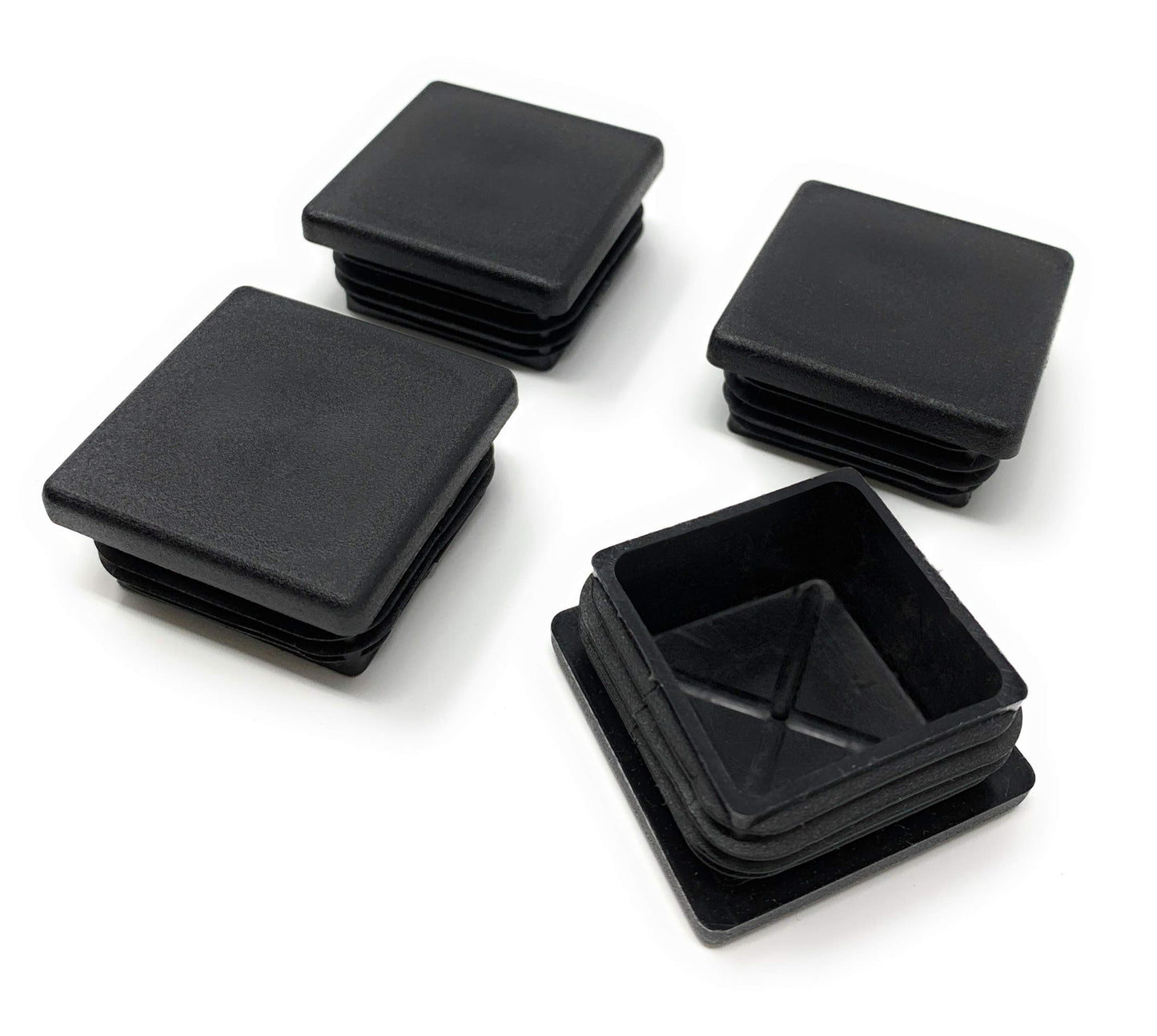Design61 10x Vierkant Rohrstopfen 40x40mm mit Lamellen für Innenmaß 36-37mm