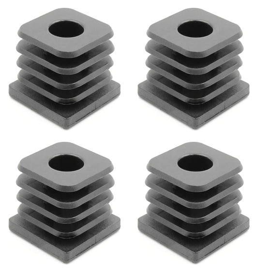 4x bouchons filetés, bouchons de réglage, embouts de pied, douille d'insertion pour tubes carrés 45x45 mm avec filetage intérieur M8, capacité de charge pour épaisseur de paroi 1,5-2 mm