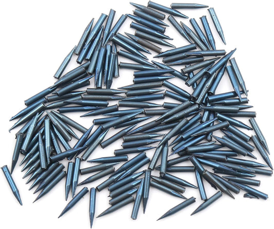 Design61 100x Stahlstifte Stahlnägel 1,2 x 10 mm mit geschlagener Spitze Flachkopf BLAU