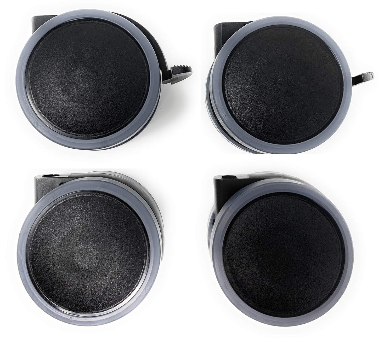 Design61 4er Set Universal Möbelrollen mit Bremse Lenkrollen Doppelrolle Ø 63mm mit Feststeller mit Anschraubplatte + Schrauben