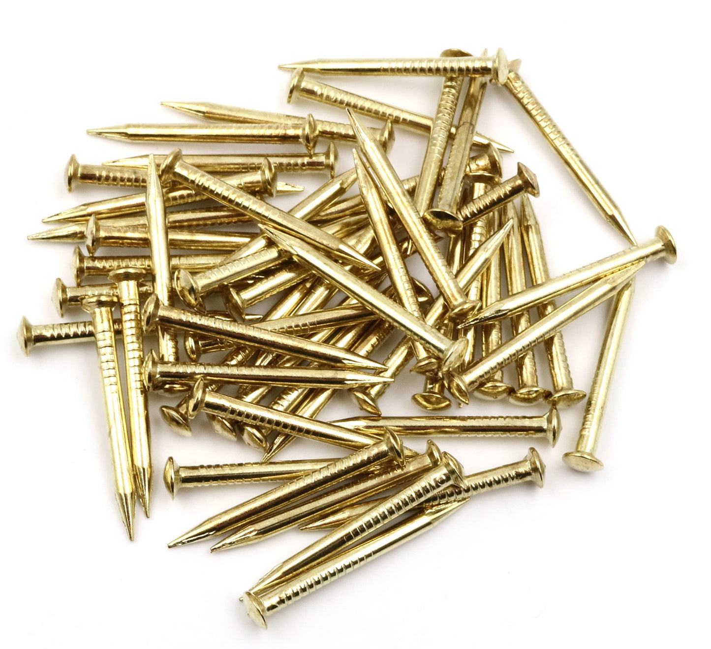 Design61 50x Stahlstifte Stahlnägel Sockelleistenstifte Nagel 2,5 x 30 mm Linsenkopf vermessingt
