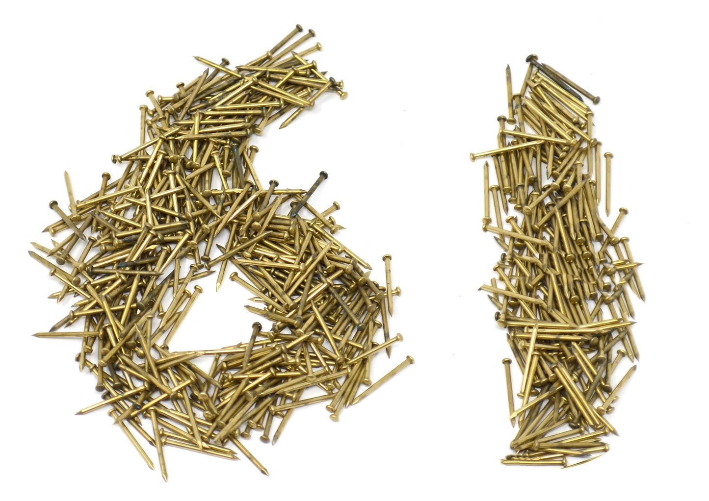 Design61 Round Head Pins Nails 1.2 x 10 mm Iron Brass Plated 50g Approx. 500 Pieces