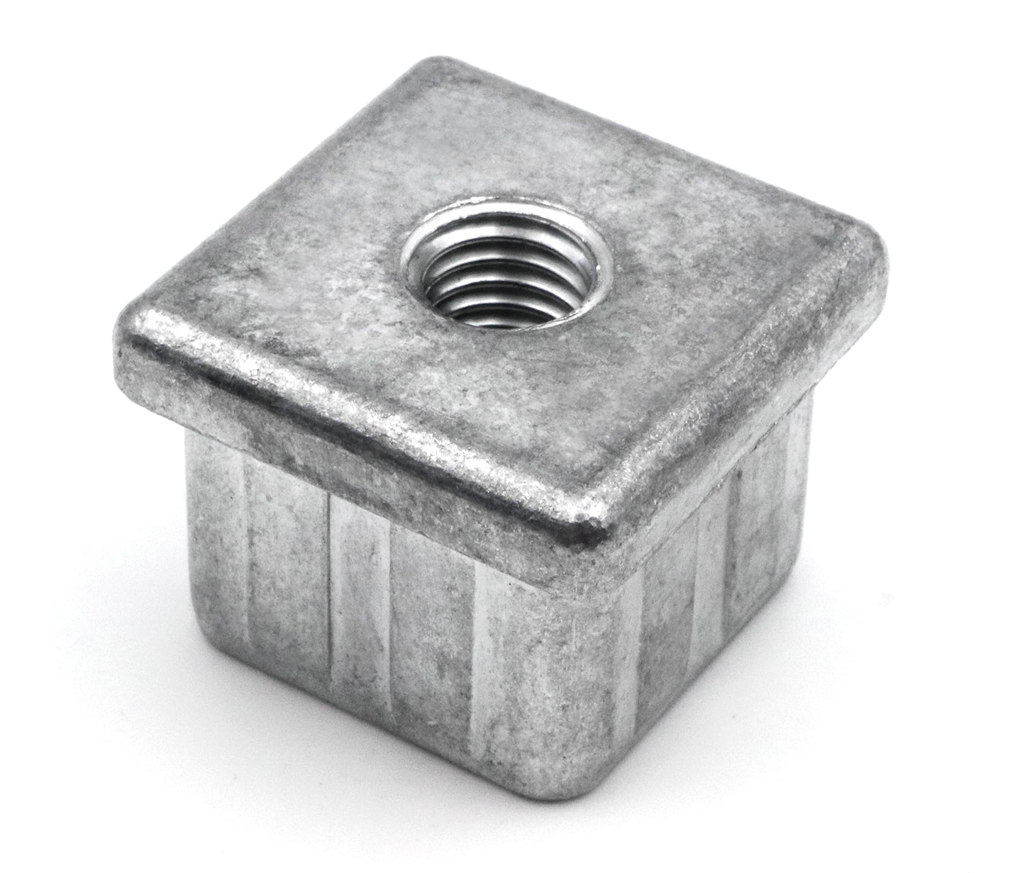 Design61 4x bouchons filetés, bouchons de réglage, embouts de pied, douille d'insertion pour tubes carrés en zinc moulé sous pression 30x30 mm avec filetage intérieur M10, capacité de charge jusqu'à 800 kg pour épaisseur de paroi 2 mm