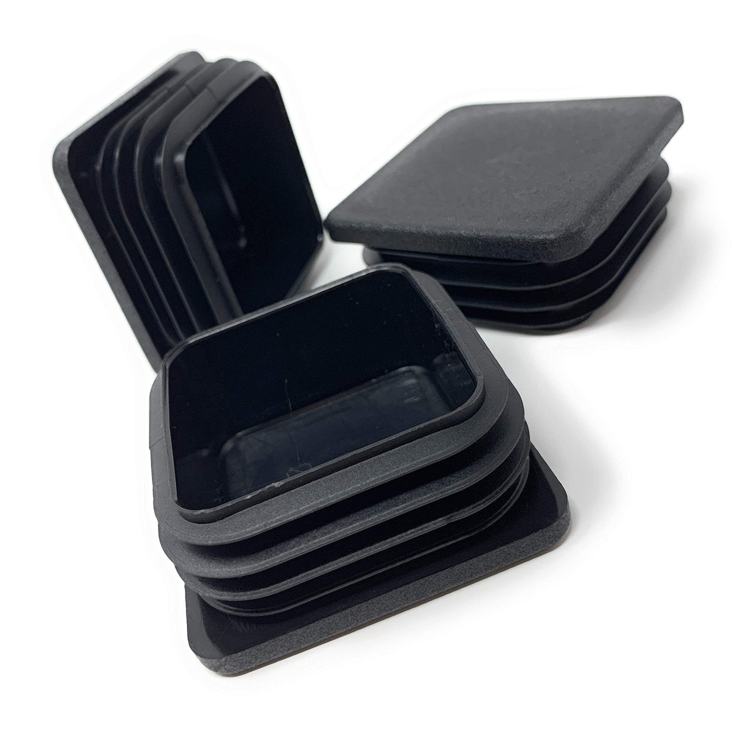 Design61 10x Vierkant Rohrstopfen Lamellenstopfen 30x30 mm mit Lamellen für Innenmaß 25-28 mm