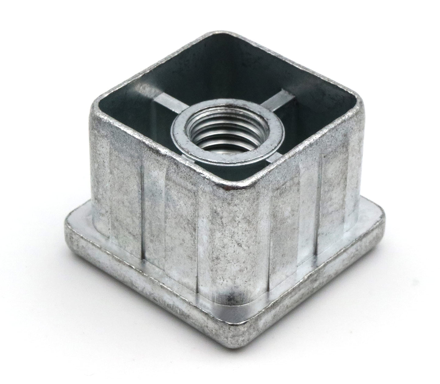 Design61 4x bouchons filetés, bouchons de réglage, embouts de pied, douille d'insertion pour tubes carrés en zinc moulé sous pression 30x30 mm avec filetage intérieur M10, capacité de charge jusqu'à 800 kg pour épaisseur de paroi 2 mm