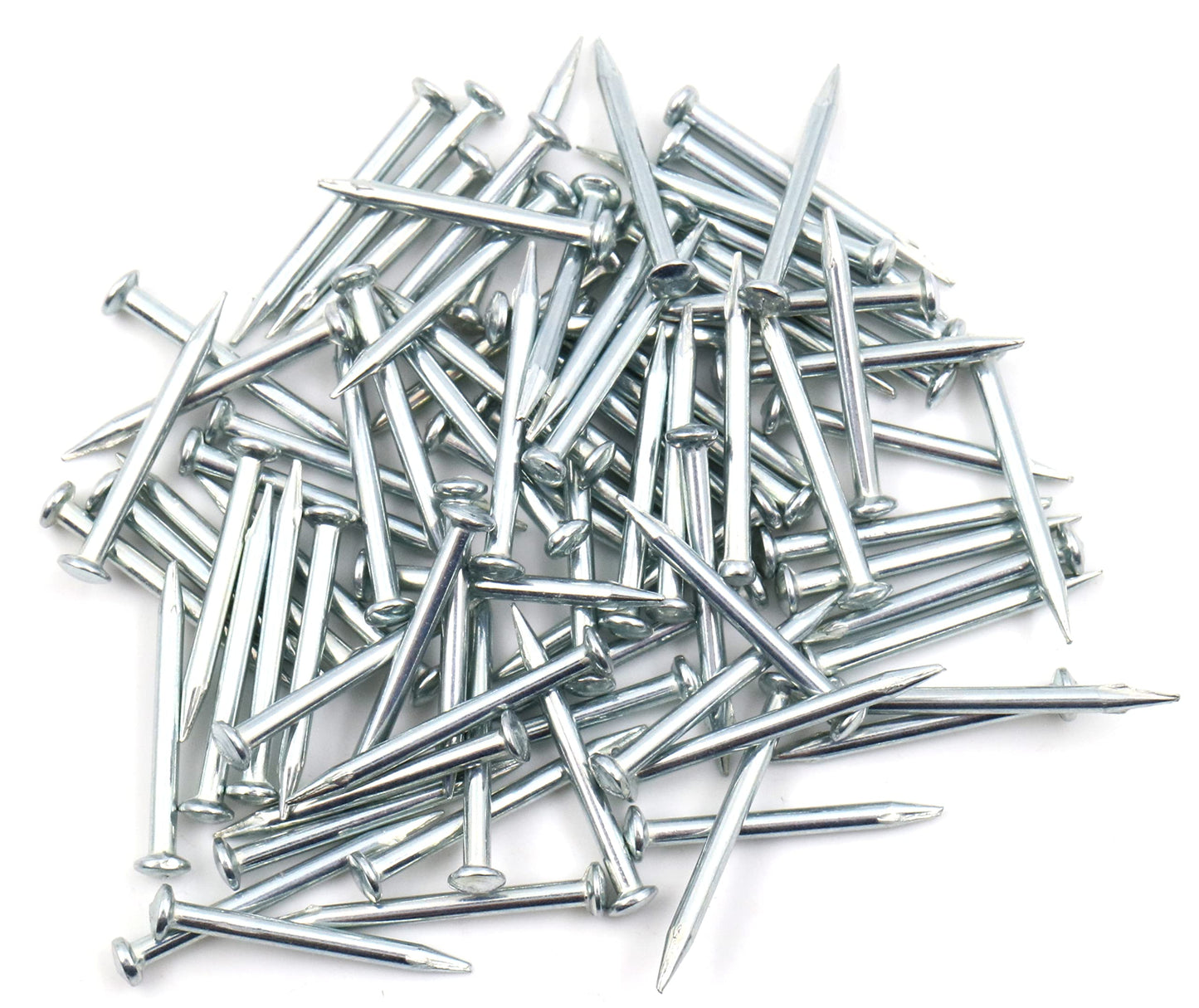 Design61 100x Steel Pins Steel Nails Skirting Board Pins Nail 2 x 25 mm Lens Head Galvanized