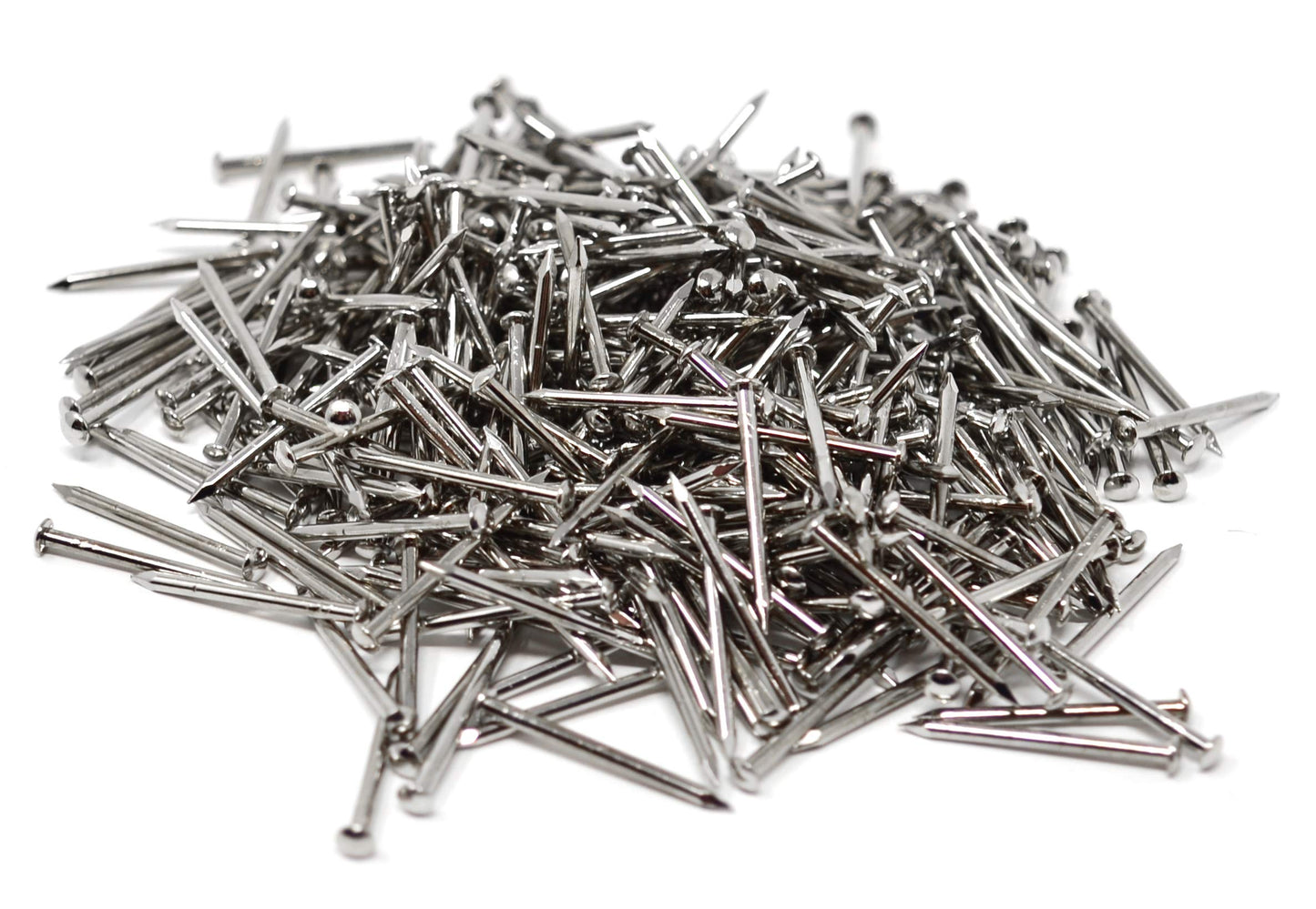 Design61 Rundkopfstifte Nägel Nagel 1,4 x 20 mm Messing vernickelt 100gr (ca.370 Stück)