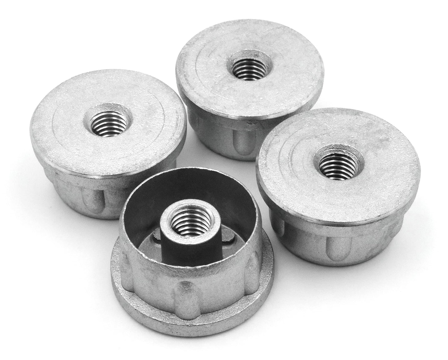 Design61 4x threaded plugs adjusting plugs for round tubes made of zinc die-cast Ø 38 mm wall thickness 2 mm with M10x18 internal thread