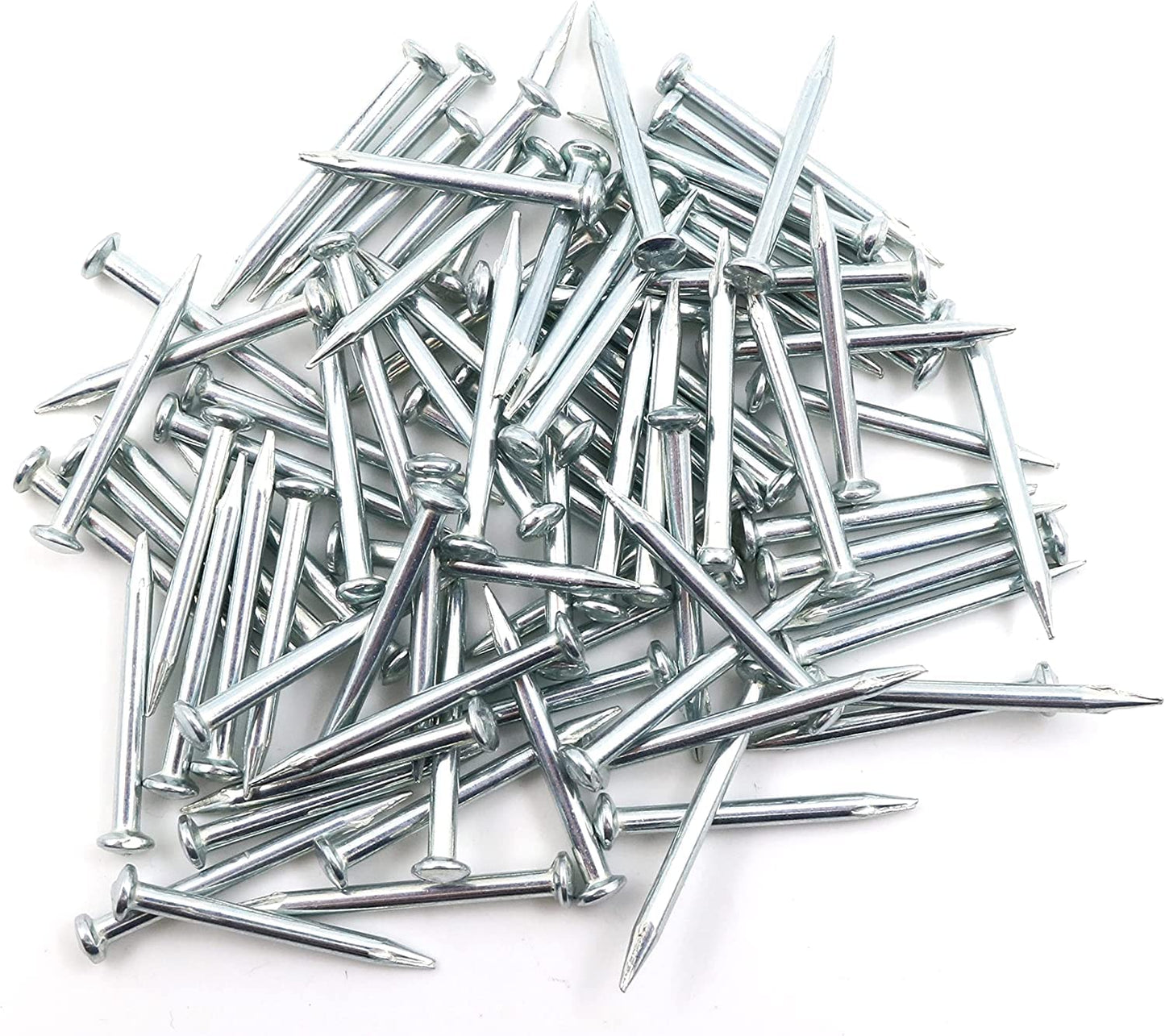 Design61 100x clous en acier, clous pour plinthes, 1,5 x 20 mm, tête plate, galvanisés